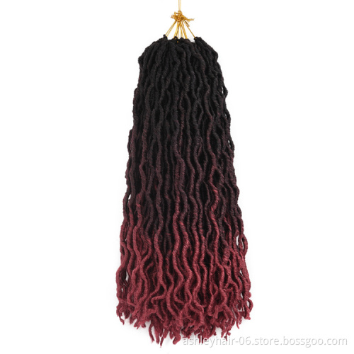 High Temperature Colored Ombre 18 Inch Goddess Faux Locs Locks Dreadlocks Crochet Braids Braid Hair Extension